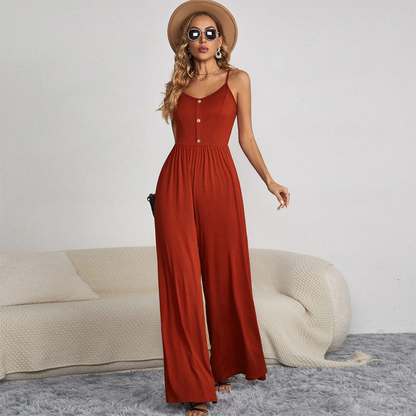 Damen-Jumpsuit aus bequemer Baumwolle mit verstellbarer Taille und Taschen – perfekt für entspannte Tage 7