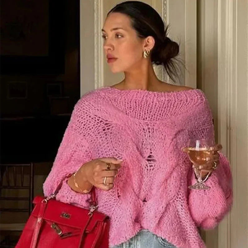 Damen-Strickpullover, lockere Passform, weicher Stoff-4
