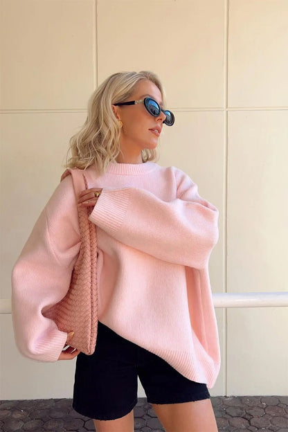Variant image for Damen-Strickpullover, warmes Polyester, Viskose, lockere Passform-1