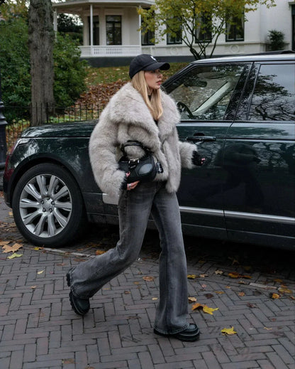 Damenjacke aus Kunstfell Elegantes Design für Damen-6