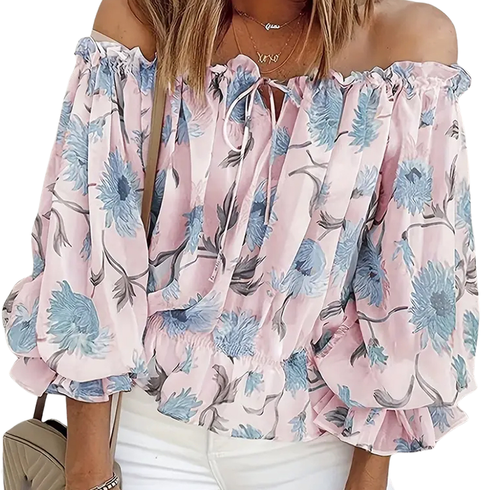 Variant image for Damen Bluse Blumenmuster Leichtes Polyester-16