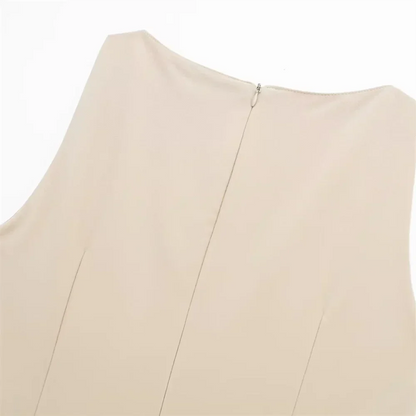 Damen Ärmelloses Kleid Doppelt Gürtel Polyester-5