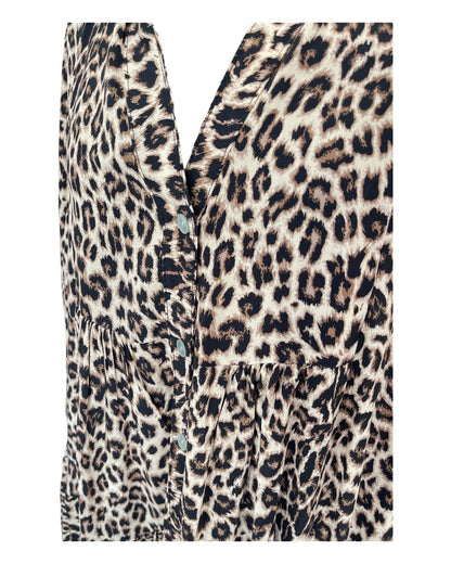 Damen-Kleid, Leo-Print, weich, Viskose, trendiges Design-3