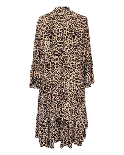 Damen-Kleid, Leo-Print, weich, Viskose, trendiges Design-4