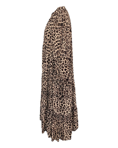 Damen-Kleid, Leo-Print, weich, Viskose, trendiges Design-5