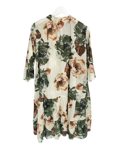 Damen-Kleid Geblümt Leicht Transparent Baumwolle-4