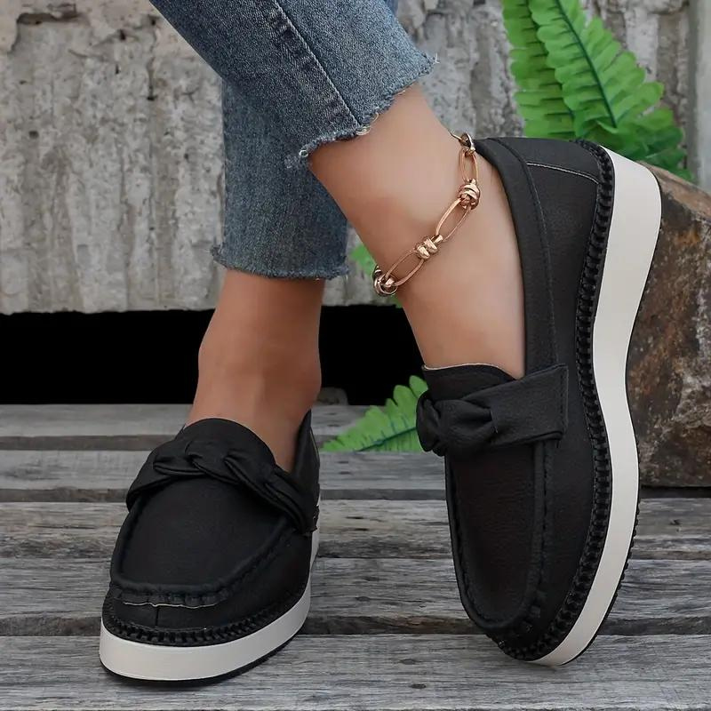 Damen Loafers mit runder Spitze aus Kunstleder – bequemes Slip-on-Design, Größen 36-42, perfekt für alle Anlässe 2