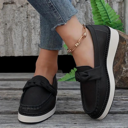 Damen Loafers mit runder Spitze aus Kunstleder – bequemes Slip-on-Design, Größen 36-42, perfekt für alle Anlässe 2