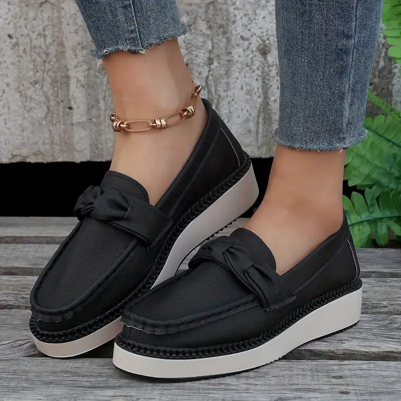 Damen-Loafers mit runder Spitze aus Synthetikleder – Bequemes Slip-on-Design, Größen 36-42, perfekt für jeden Anlass 1