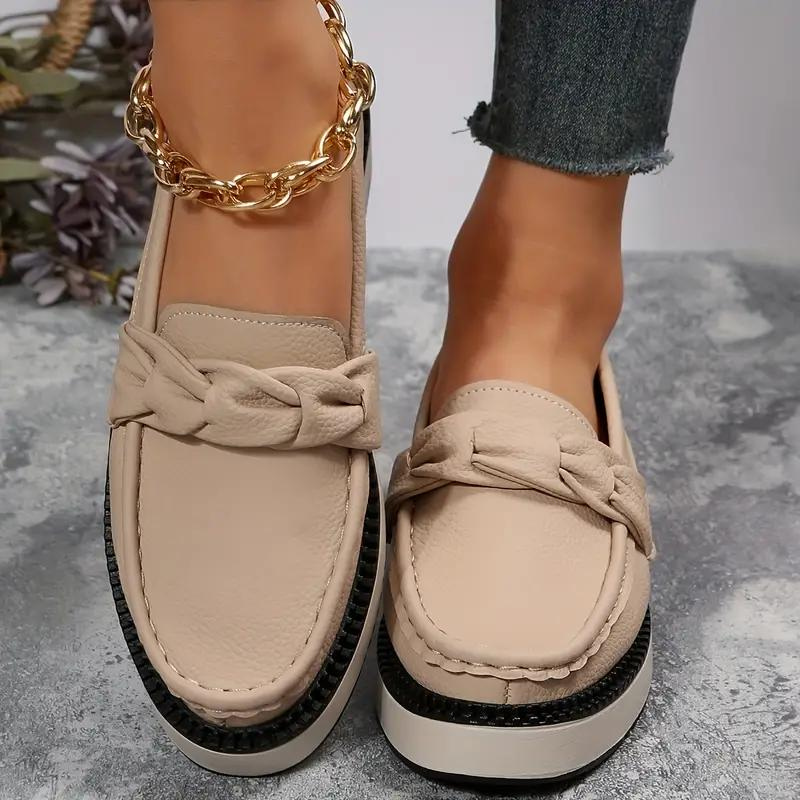 Damen-Loafers mit runder Spitze aus Synthetikleder – Bequemes Slip-on-Design, Größen 36-42, perfekt für jeden Anlass 8