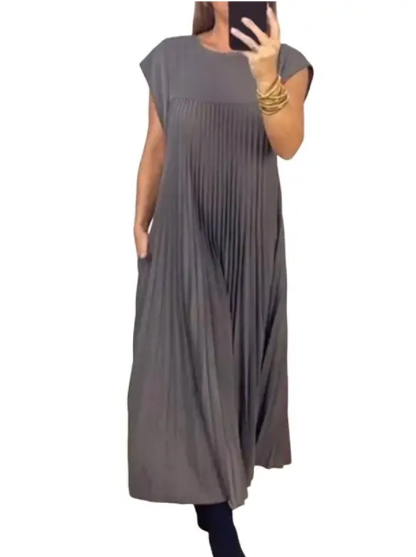 Variantenbild für Damenkleid, plissiert, Komfort, Polyester-Spandex-13