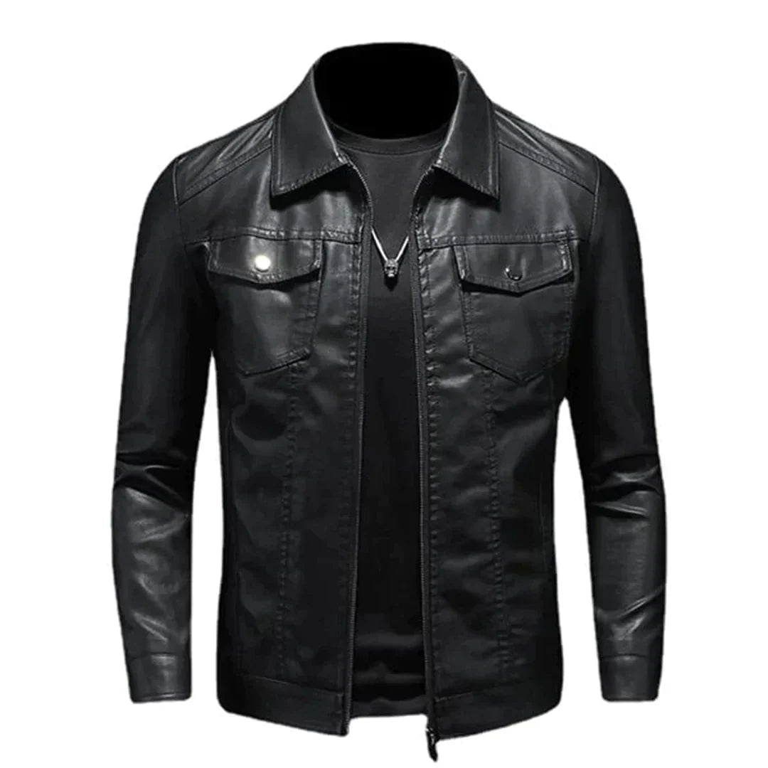 Herren-Lederjacke, modernes Design, Leder-1