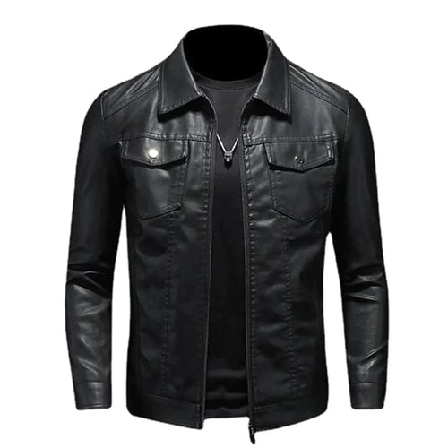 Herren-Lederjacke, modernes Design, Leder-1