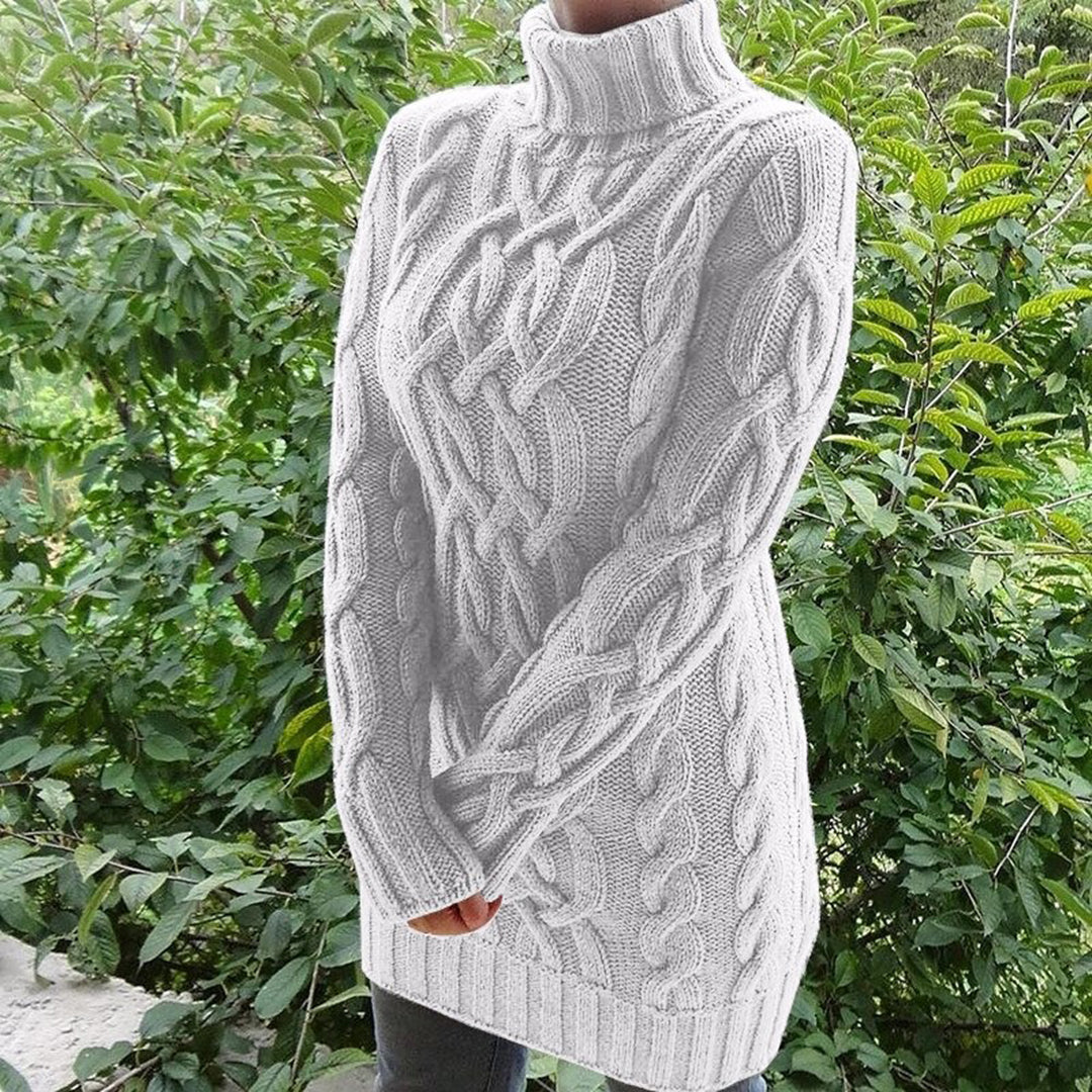 Damen-Rollkragenpullover, Zopfstrick, Acryl 6