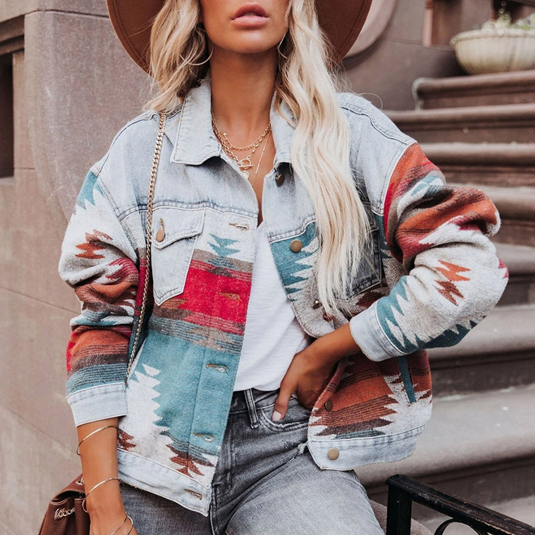 Damenjacke Retro Denim Klassischer Nachhaltiger Stil-3