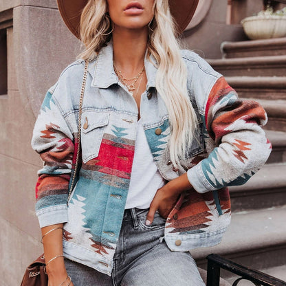 Damenjacke Retro Denim Klassischer Nachhaltiger Stil-3