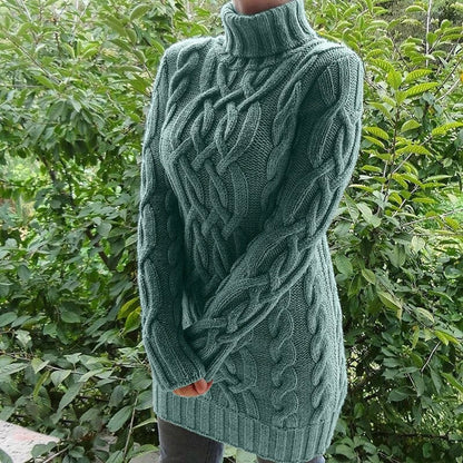 Damen-Rollkragenpullover, Zopfstrick, Acryl 4