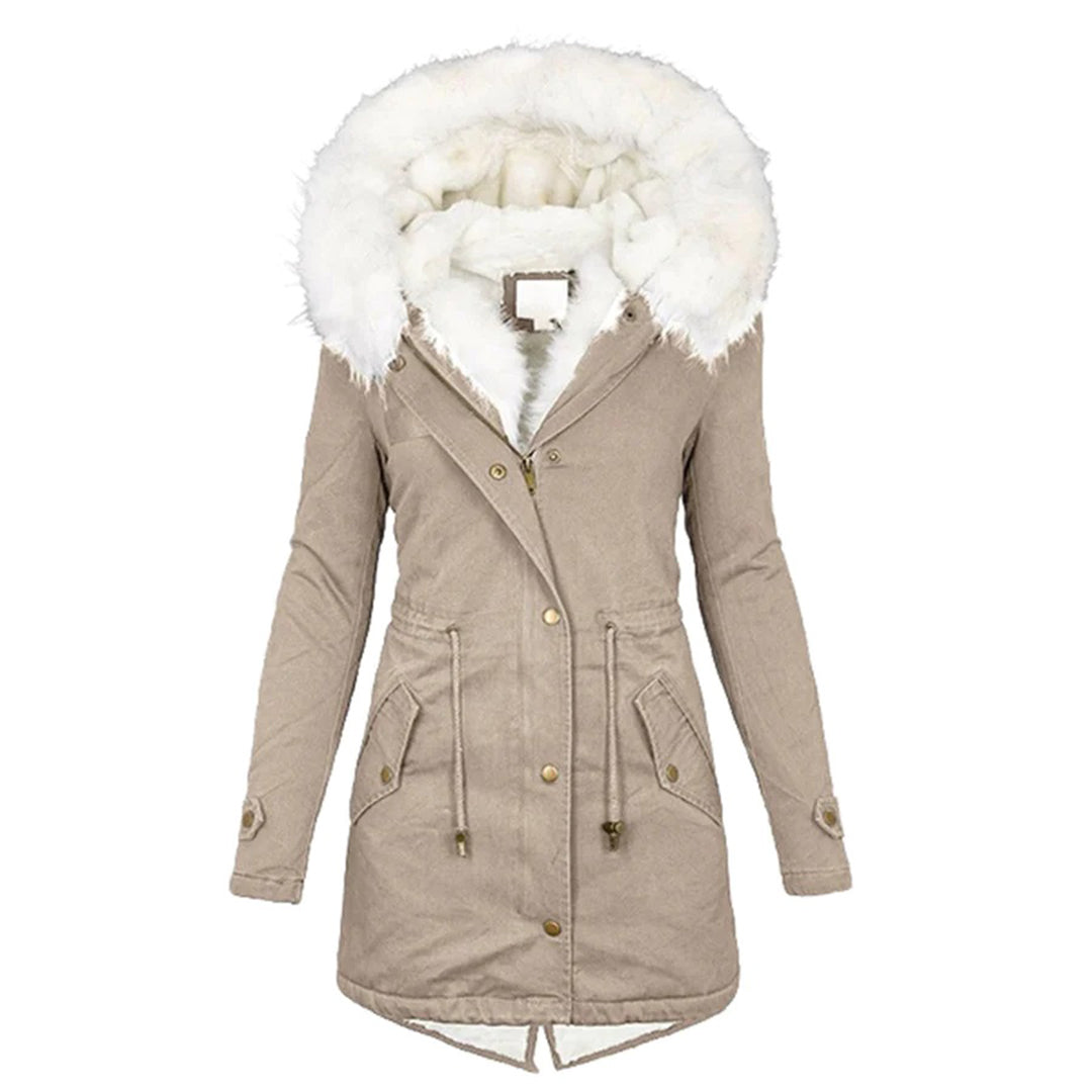 Variant image for Winterjacke Damen Lang mit Pelz und Wattierung-1