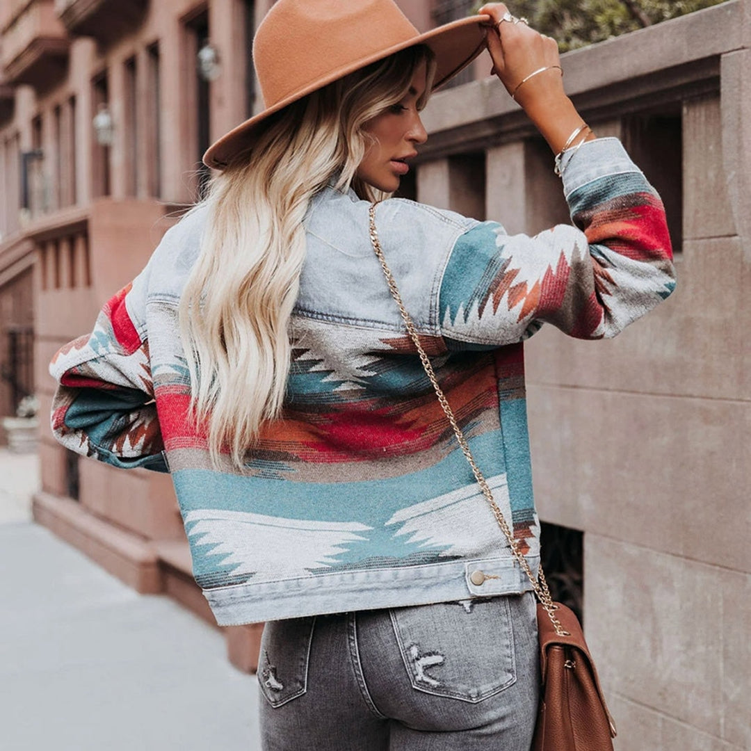 Damenjacke Retro Denim Klassischer Nachhaltiger Stil-2