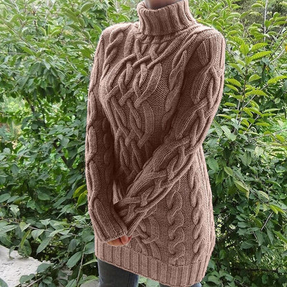 Damen-Rollkragenpullover, Zopfstrick, Acryl 5