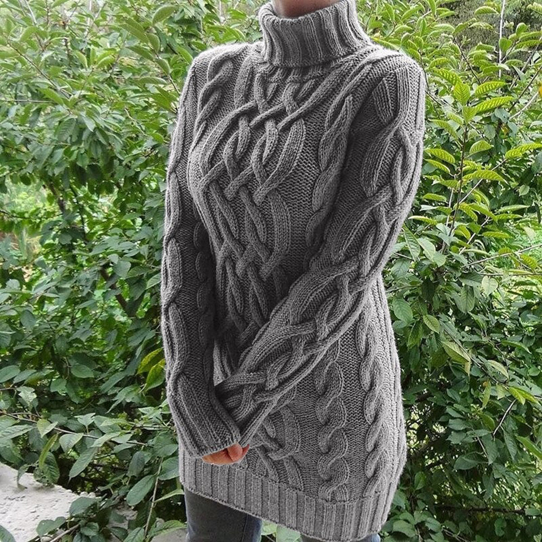 Damen-Rollkragenpullover, Zopfstrick, Acryl 12