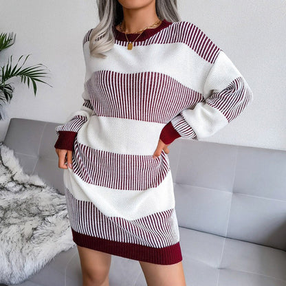 Damen-Midikleid, eleganter hochwertiger Stoff, Midilänge-3