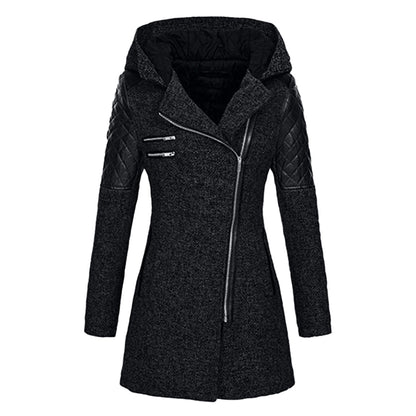 Damen Wintermantel Lang Elegant Hochwertiger Stoff-2
