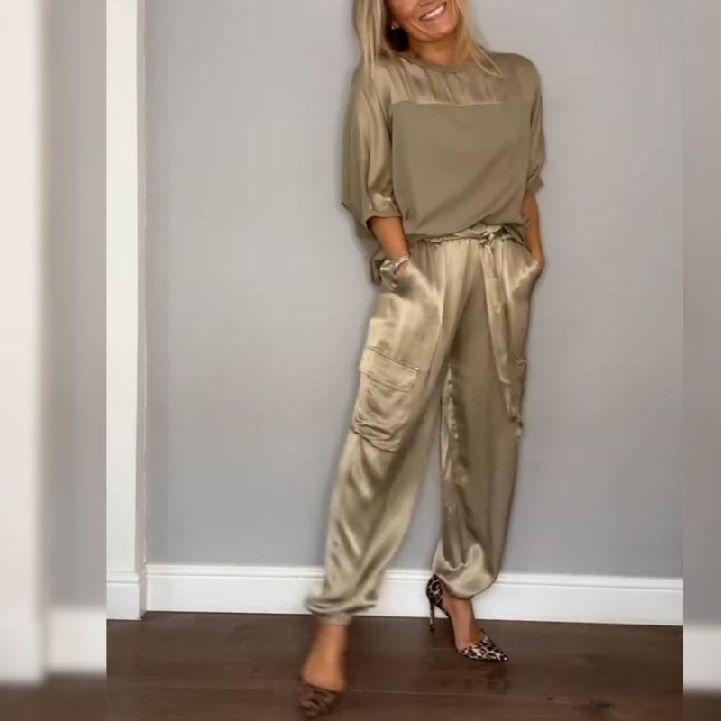 Lässiges Damenoutfit aus Baumwolle und Polyester – bequeme Passform, perfekt für Alltag und informelle Anlässe, S-2XL 2