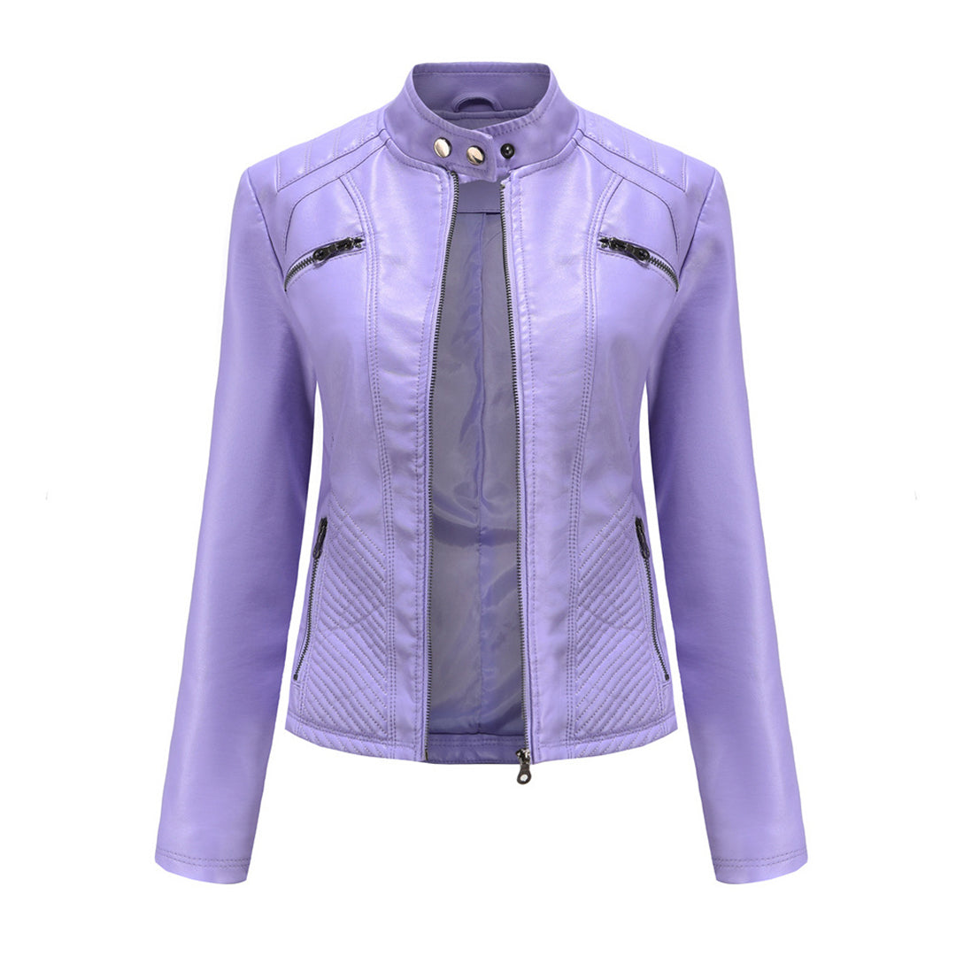 Variant image for Damen-Lederjacke, gesteppt, Synthetikleder mit Reißverschluss-21