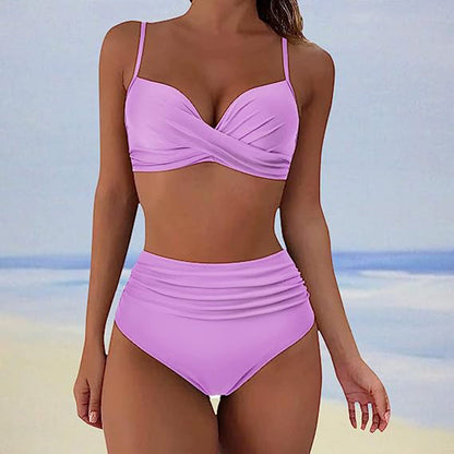 Damen Bikini-Set Hohe Taille Trendiges Nylon Spandex-1