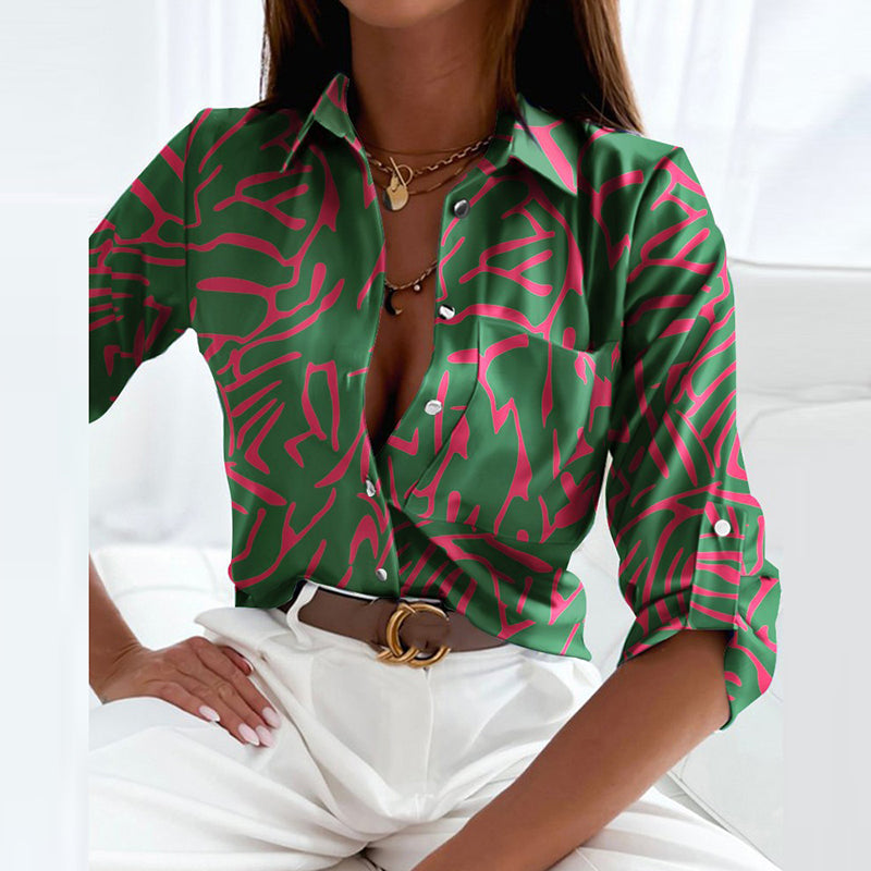 Variant image for Weiße Damenbluse mit Reverskragen aus Polyester, elegant-73