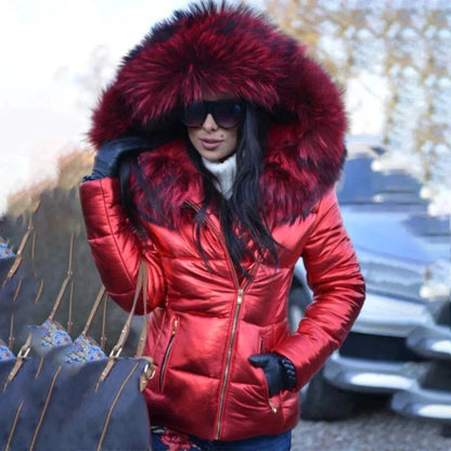 Kurze, gefütterte Damen-Winterjacke mit Kapuze im Oversize-Schnitt – Elegant und warm für kalte Tage 11