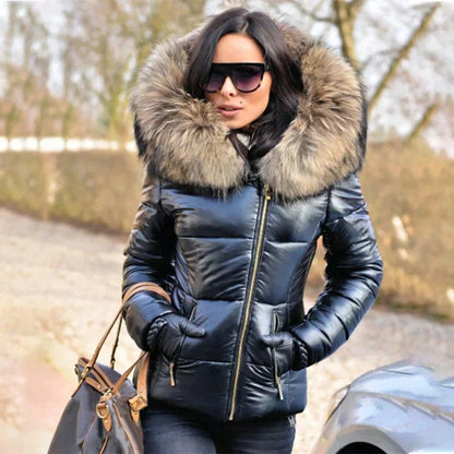Kurze, gefütterte Damen-Winterjacke mit Kapuze im Oversize-Schnitt – Elegant und warm für kalte Tage 2
