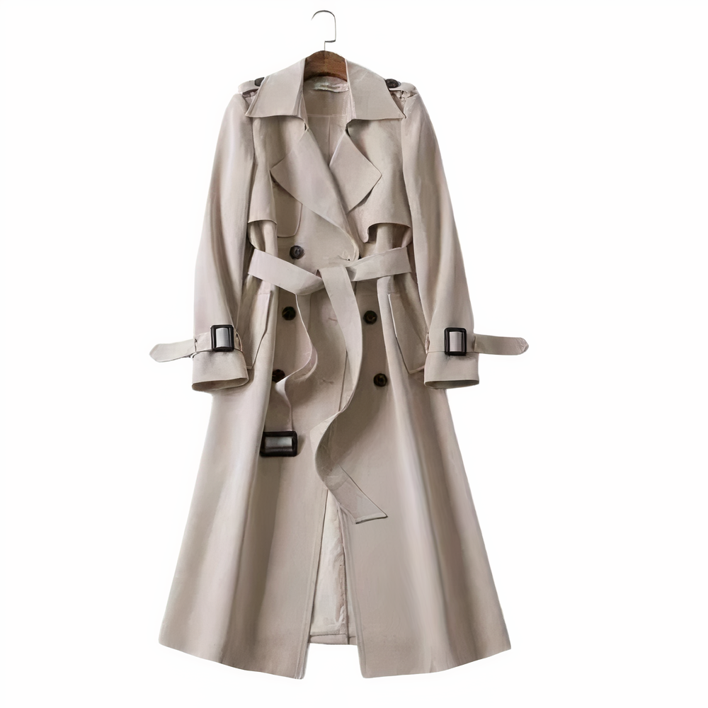 Damen-Mantel Klassischer Trenchcoat Weicher Stoff 9