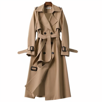 Damen-Mantel Klassischer Trenchcoat Weicher Stoff 7