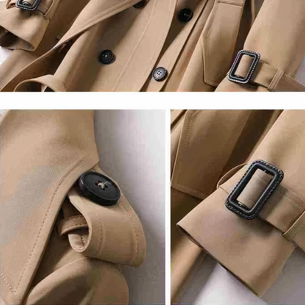 Damen-Mantel Klassischer Trenchcoat Weicher Stoff 3