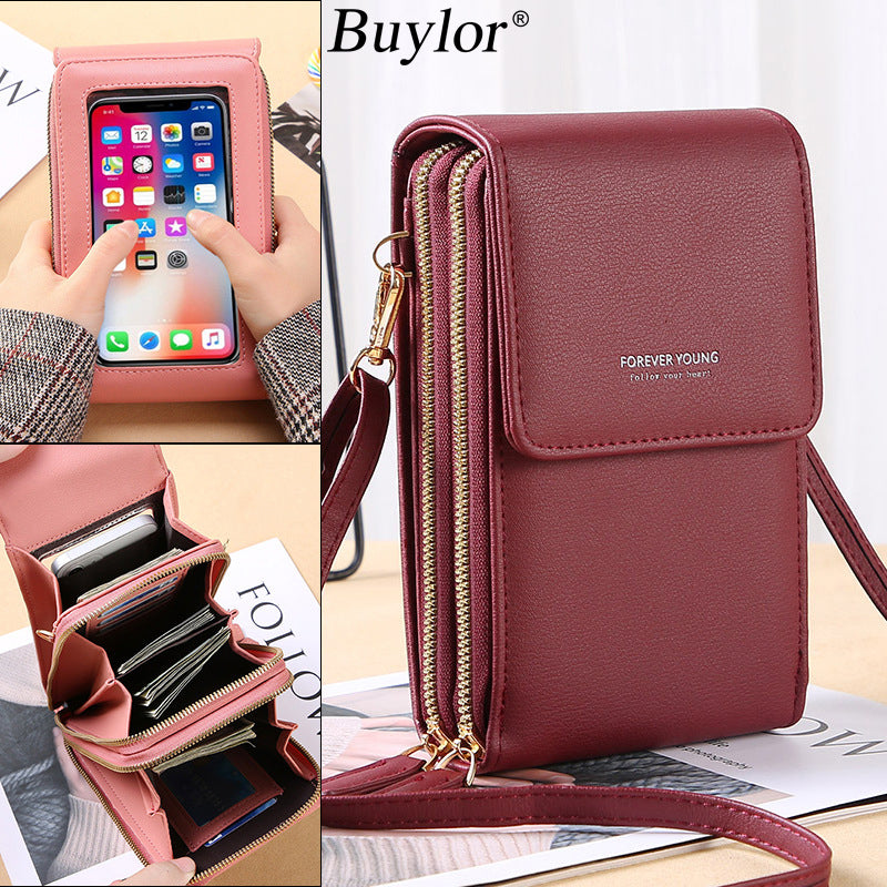 Variant image for Damen-Crossbody-Tasche, transparentes Handyfach, nachhaltiges Synthetikmaterial-5
