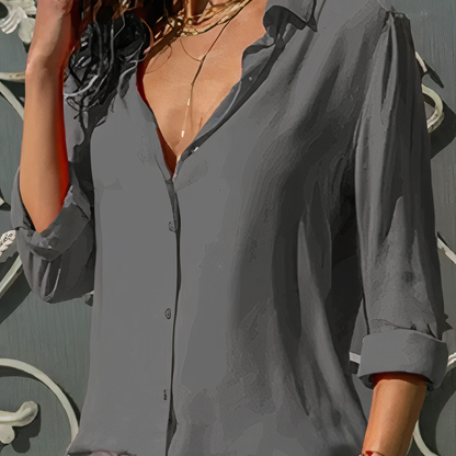Damen Bluse Drapierte Chiffon Leicht Elegant-6
