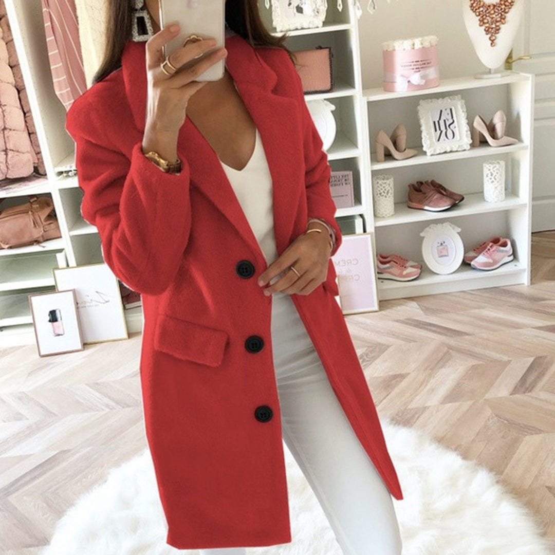 Damen Winterjacke Weicher Knopfverschluss Hochwertiges Material-5