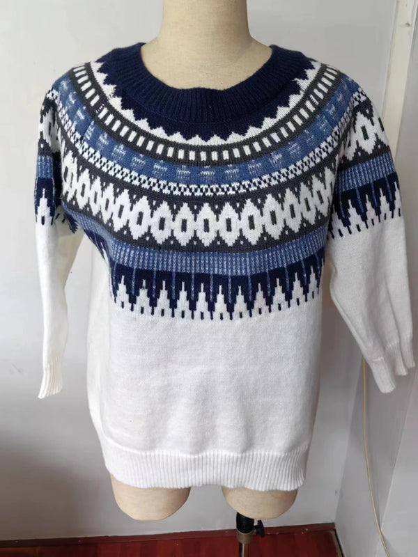 Damen-Strickpullover, norwegisch, Passe, Design, Wollmix für kalte Wintertage-2