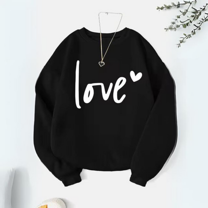 Damen-Pullover, Rundhals, weiche Baumwolle, mit Buchstabendruck 7