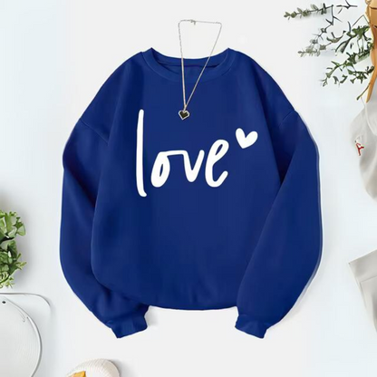 Damen-Pullover, Rundhals, weiche Baumwolle, mit Buchstabendruck 8