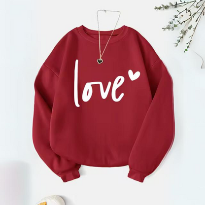 Damen-Pullover, Rundhals, weiche Baumwolle, mit Buchstabendruck 5