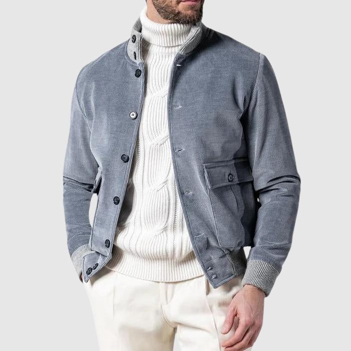 Herrenjacke, Rippcord, moderne Passform, für Herbst, strapazierfähiges Material-1