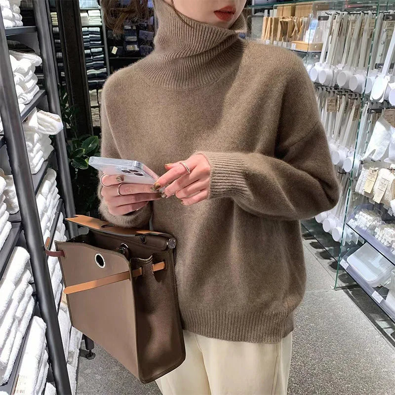 Variant image for Damen-Rollkragenpullover, weiches Polyester, eleganter Schnitt-5