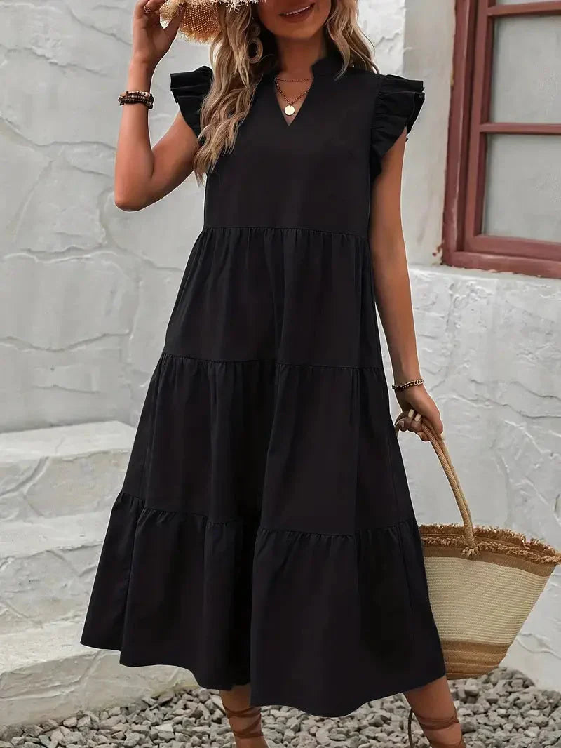Variant image for Damen-Midi-Kleid, gerafften Polyester, für Schöne Damenkleider-6