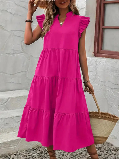 Variant image for Damen-Midi-Kleid, gerafften Polyester, für Schöne Damenkleider-11