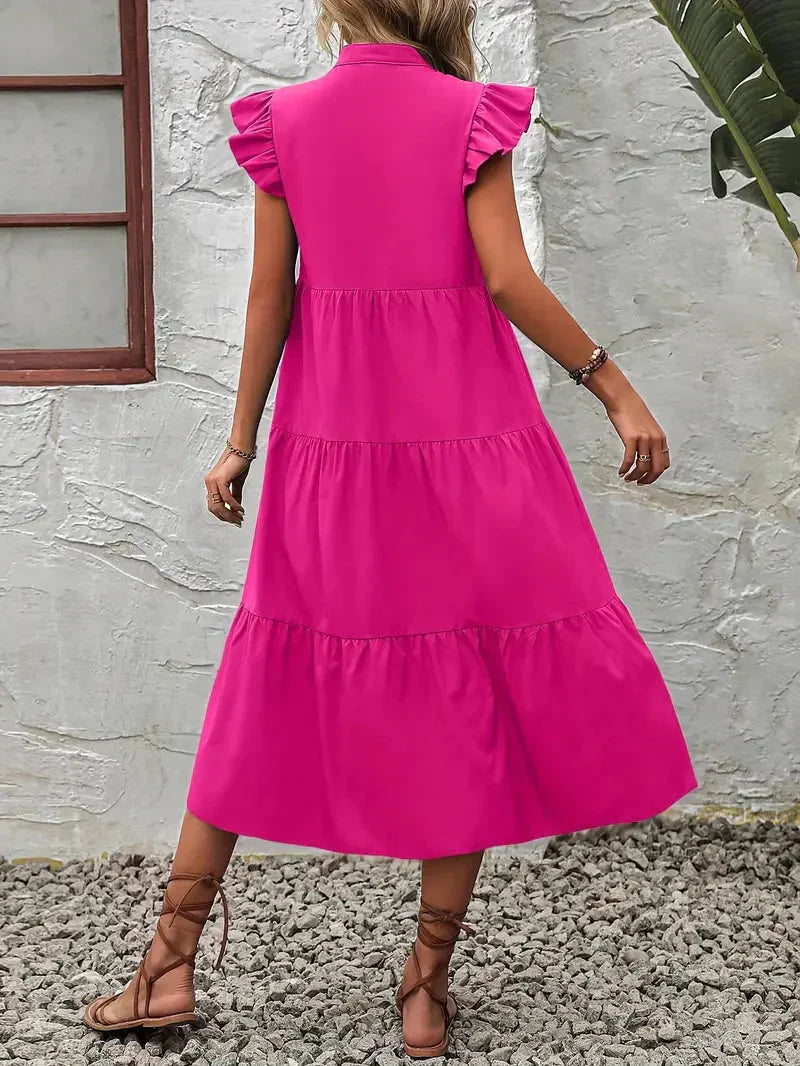 Damen-Midi-Kleid, gerafften Polyester, für Schöne Damenkleider-6