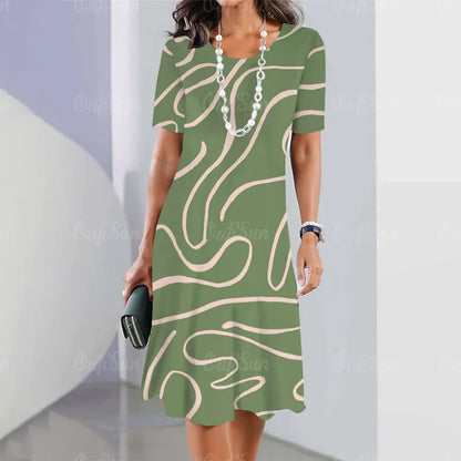 Damen-Freizeitkleid, lässig, leicht, Baumwolle-4