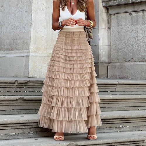 Damen-Maxirock, Boho-Stil, weicher Stoff-1